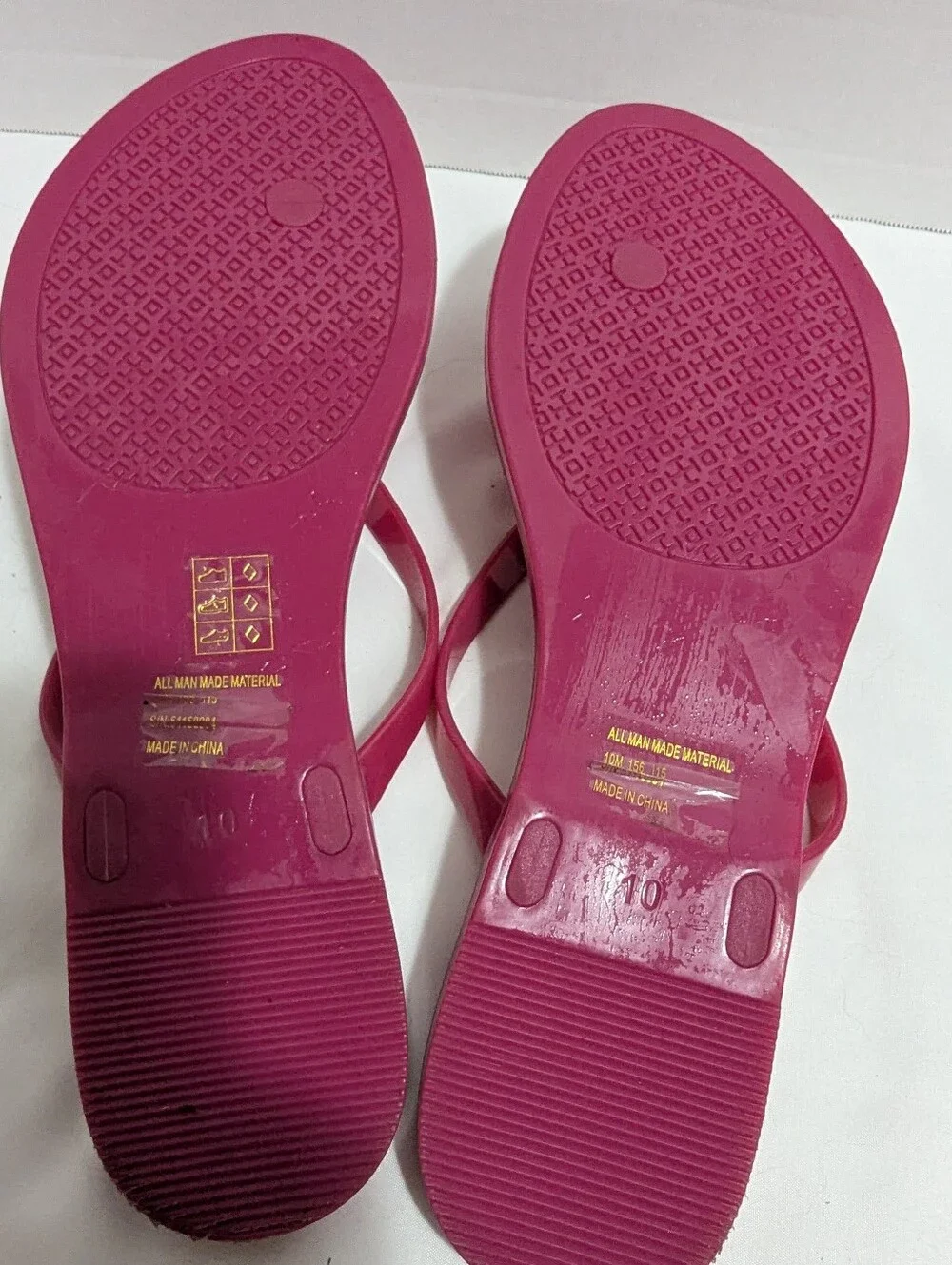 Tory Burch Pink Michaela Jelly Flip Flops Size 10